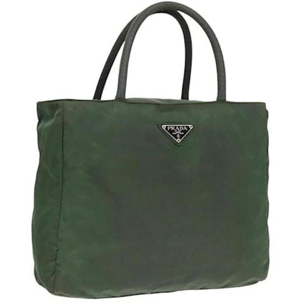 Vintage green nylon Prada tote